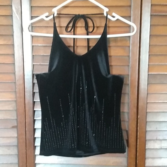 Elegant Black Velvet Crop Top Y2K - Picture 1 of 5